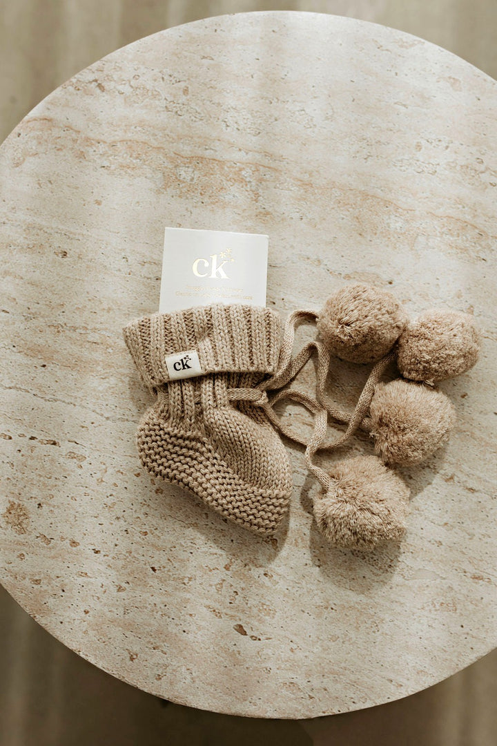 Baby Knit Beanie | Fawn Speckle