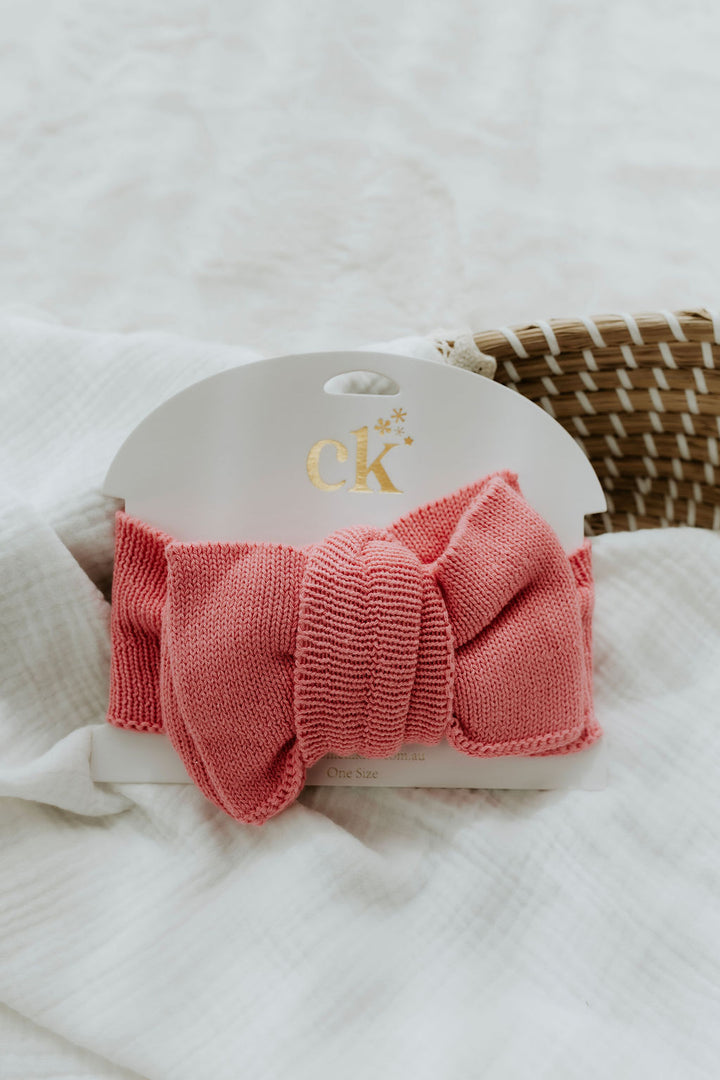 Oversized Knit Top Knot | Rose