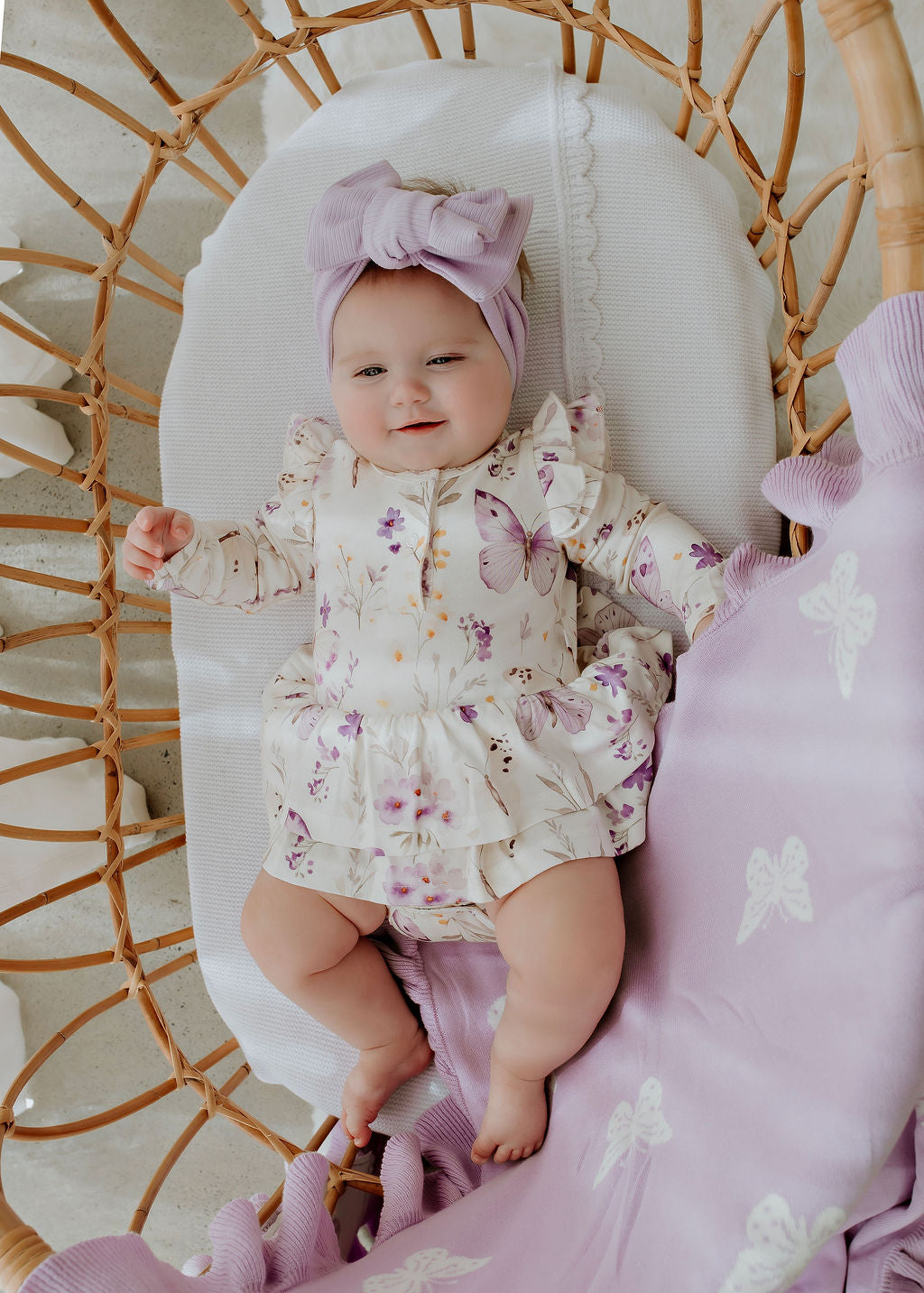 Lilac Butterflies - Bodysuit Dress