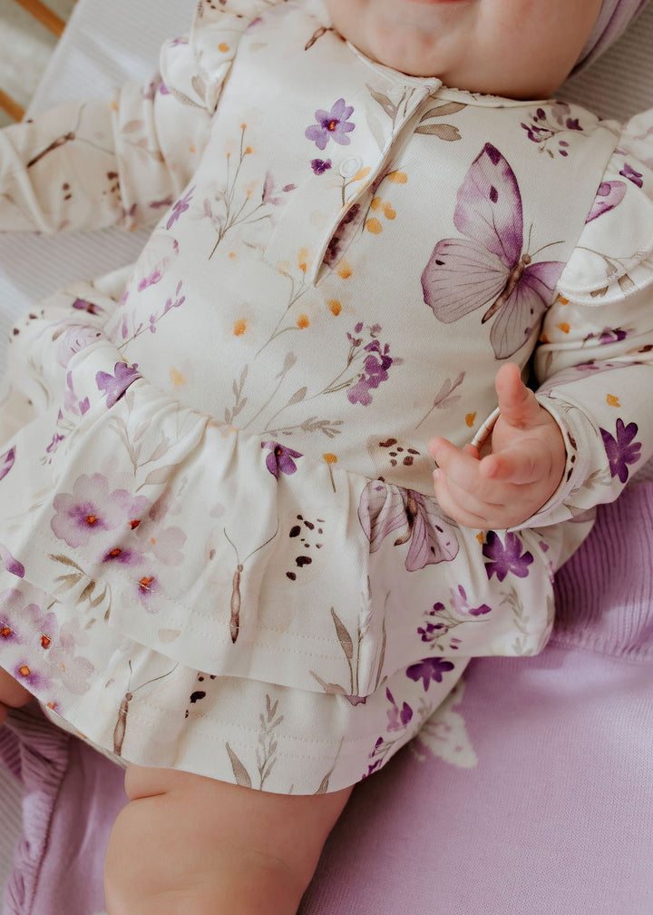 Lilac Butterflies - Bodysuit Dress