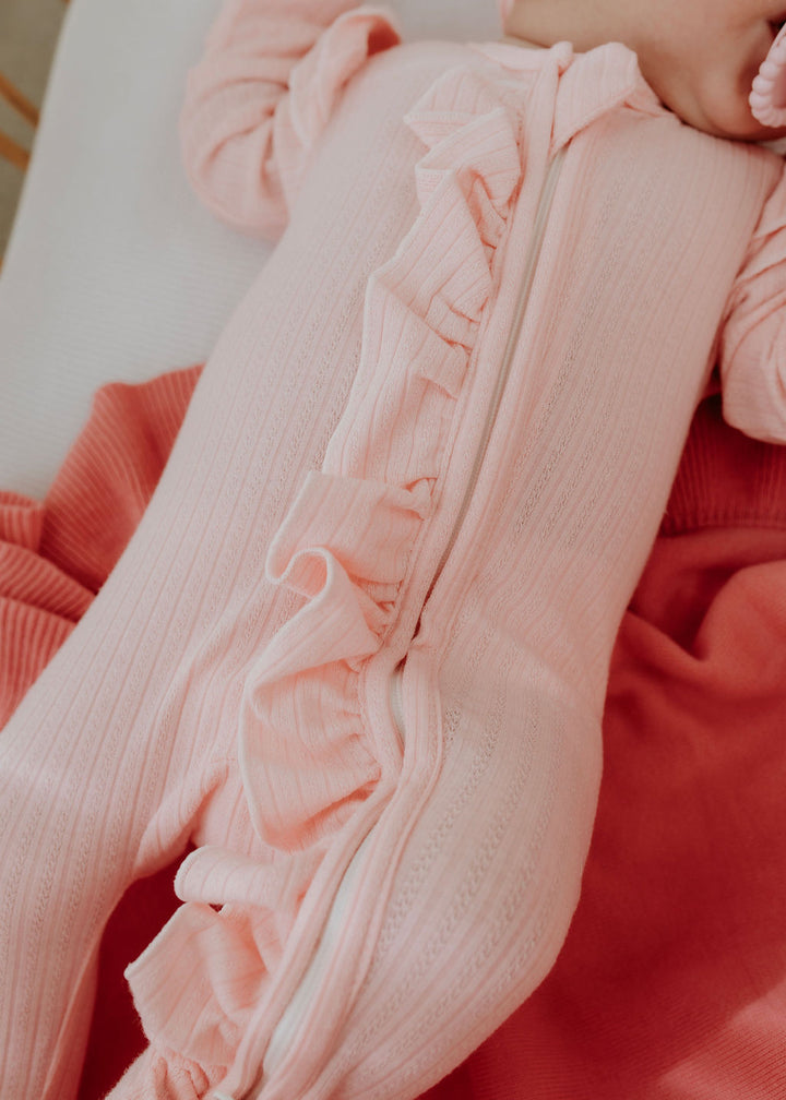 Candy Pink Pointelle Zipsuit