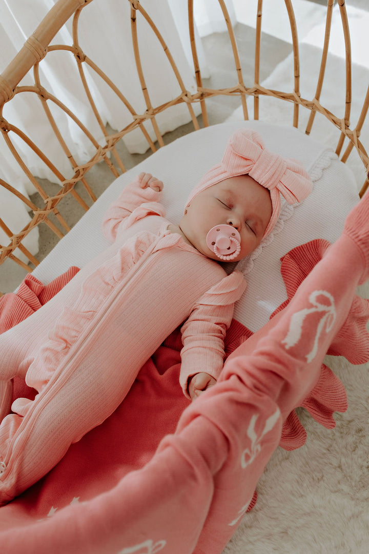 Candy Pink Pointelle Zipsuit