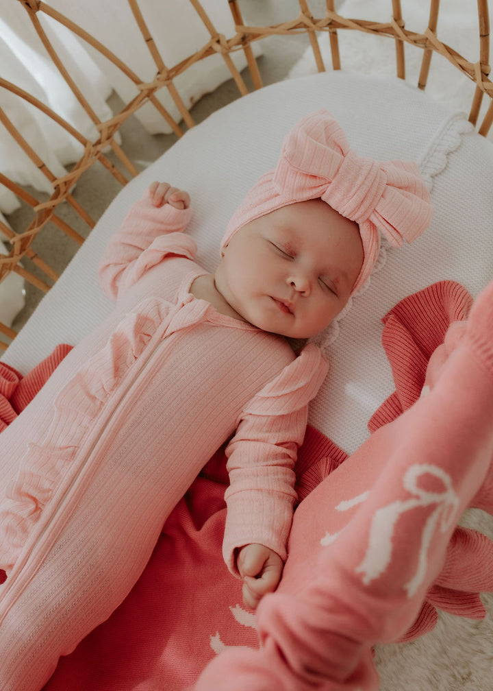 Candy Pink Pointelle Zipsuit