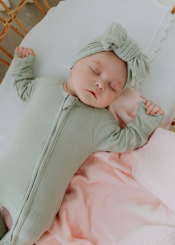 Oversized Top Knot | Sage Pointelle