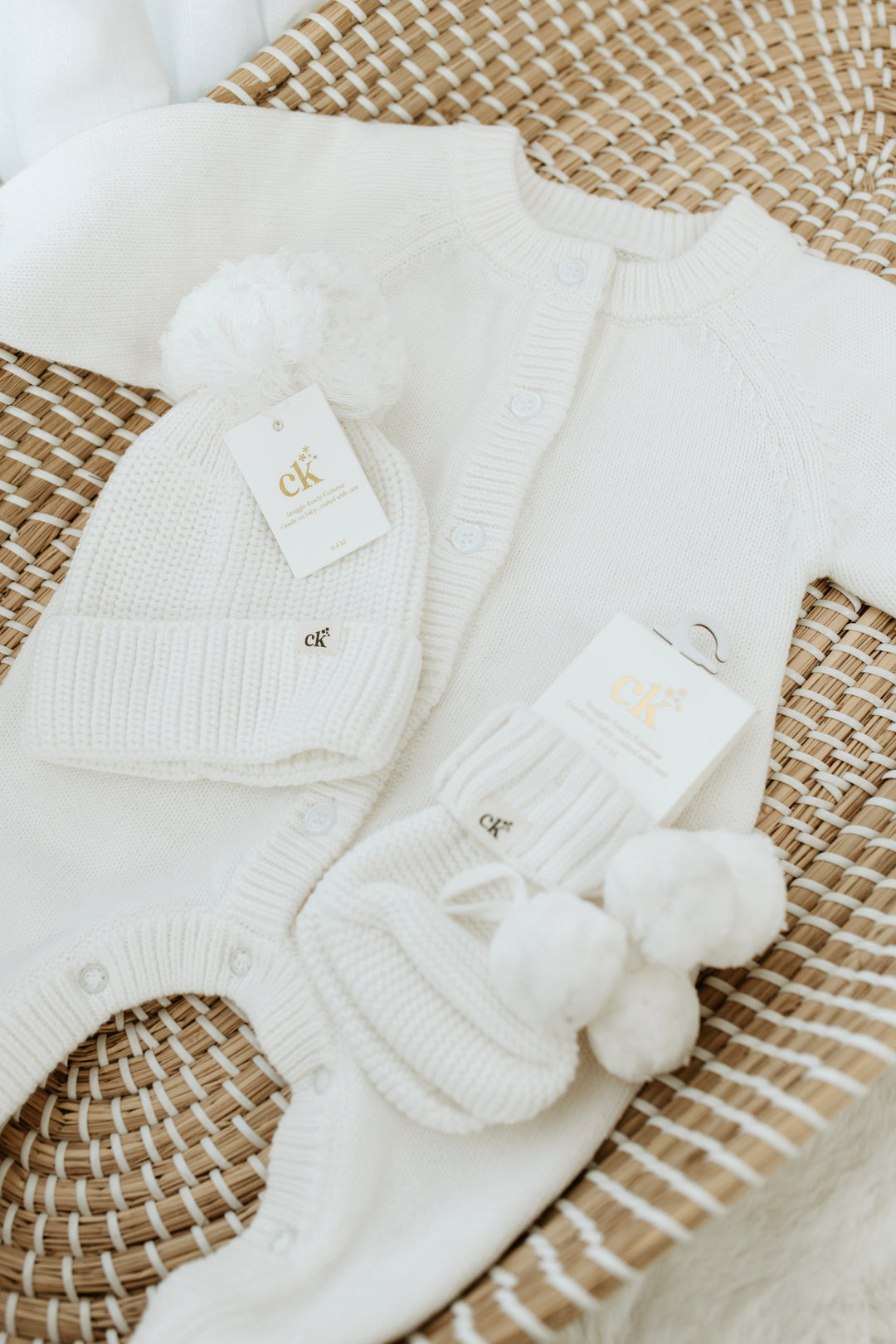 Baby Knit Booties | Milk Poms