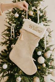 Heirloom Christmas Stocking | Gold Bow