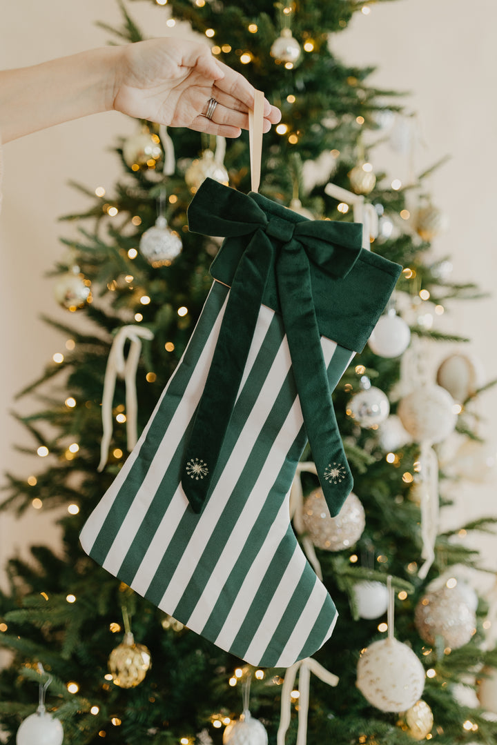 Heirloom Christmas Stocking | Evergreen Stripe