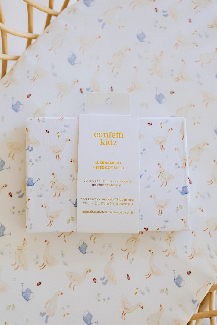 Country Goose | Fitted Bamboo Cot Sheet