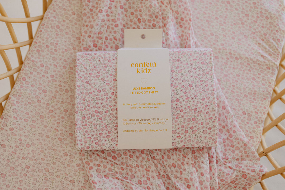 Seashell Bloom | Fitted Bamboo Cot Sheet