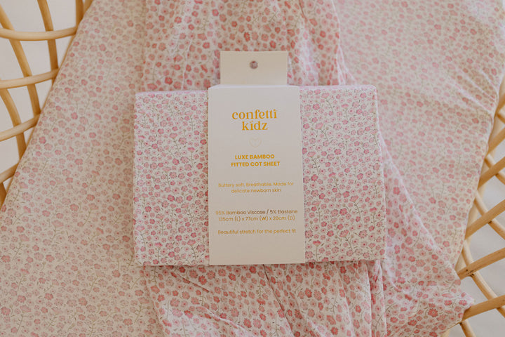 Seashell Bloom | Fitted Bamboo Cot Sheet