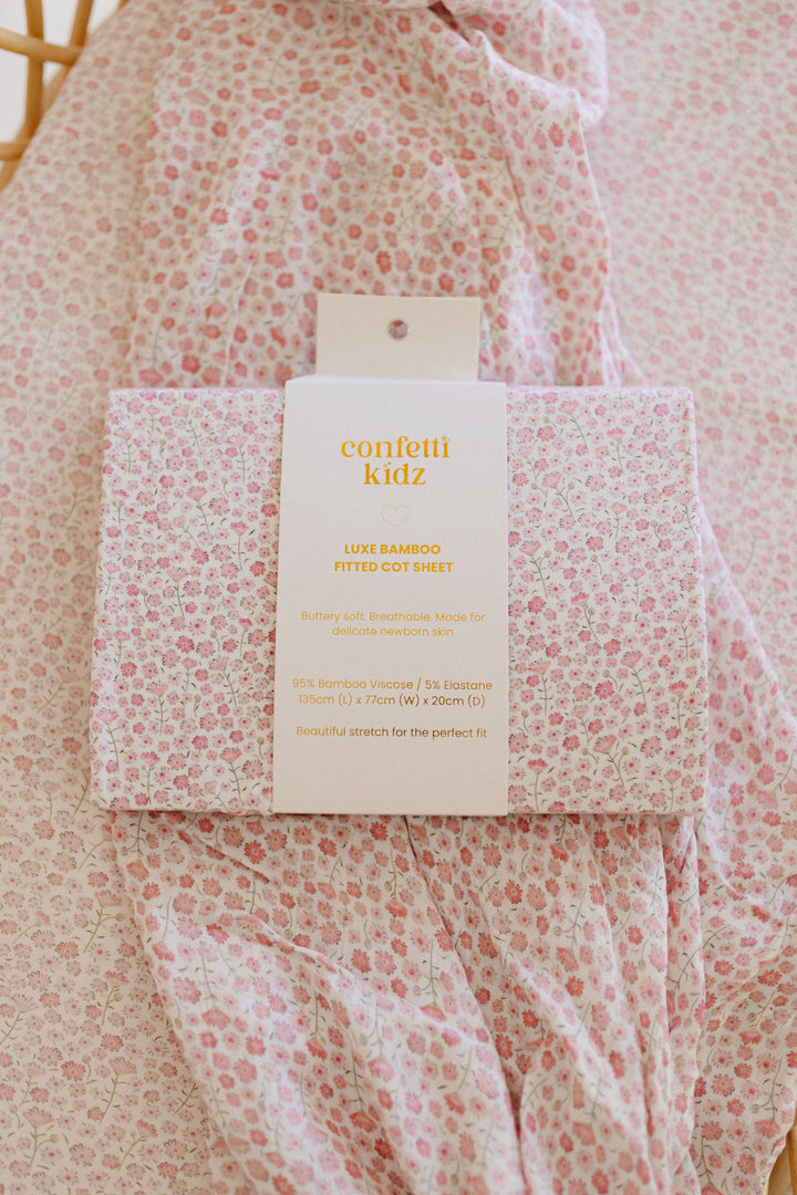Seashell Bloom | Fitted Bamboo Cot Sheet