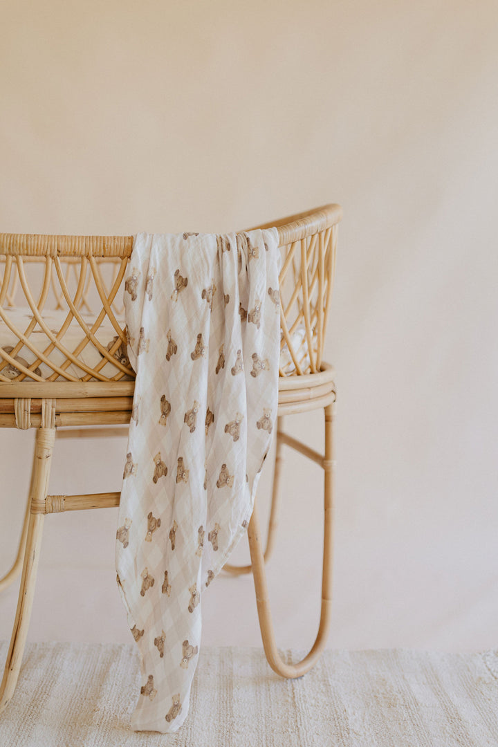 Gingham Teddy | Bamboo Cloud Wrap