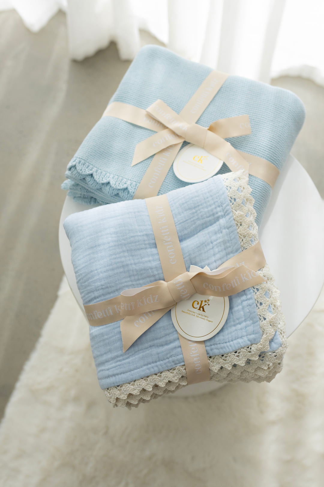 Classic Muslin Blanket | Soft Blue