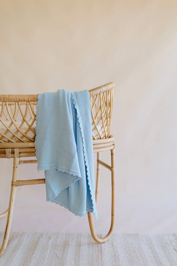 Heritage Knit Blanket | Traditional Blue