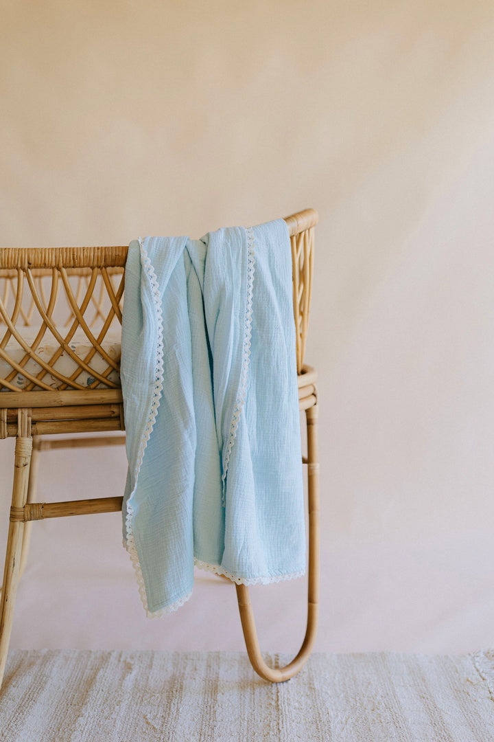 Classic Muslin Blanket | Soft Blue