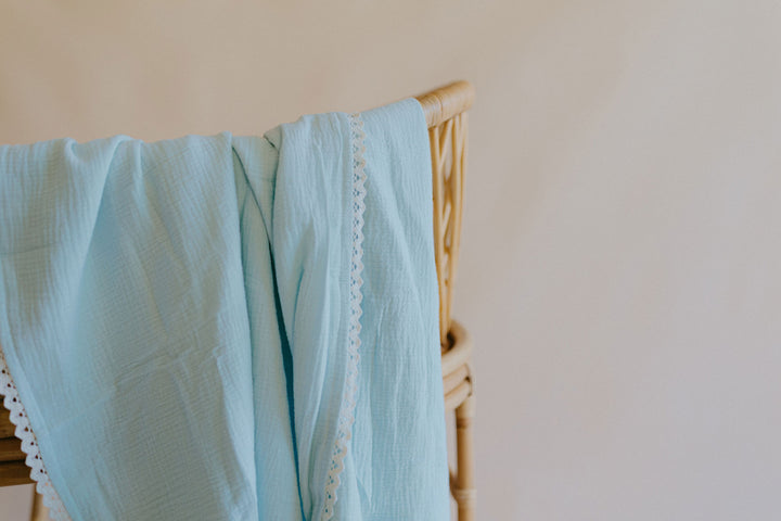 Classic Muslin Blanket | Soft Blue