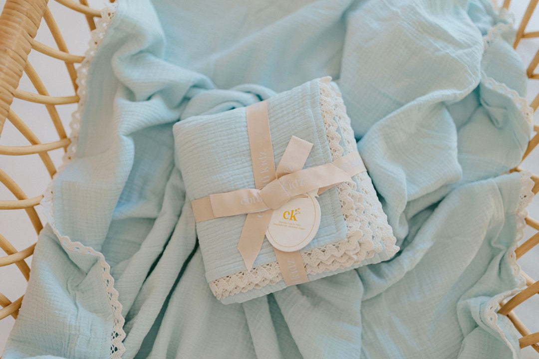 Classic Muslin Blanket | Soft Blue