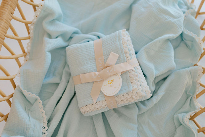 Classic Muslin Blanket | Soft Blue