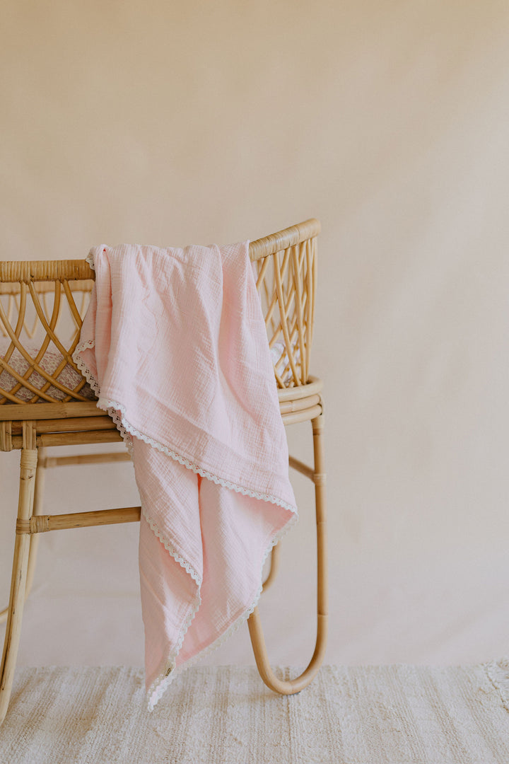 Classic Muslin Blanket | Soft Pink