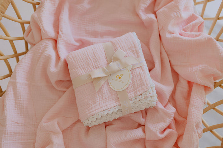 Classic Muslin Blanket | Soft Pink