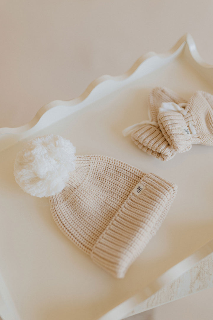 Baby Knit Booties | Sand