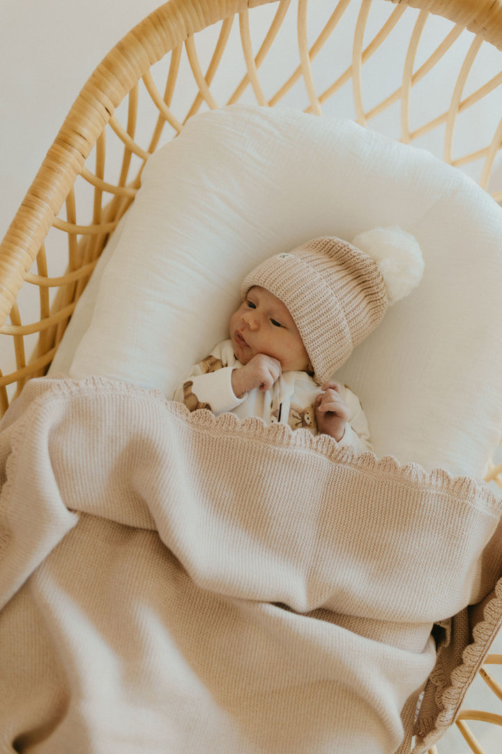 Heritage Knit Blanket | Biscotti