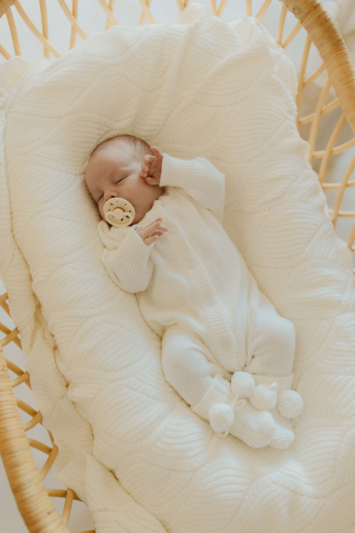 Hello World Knit Romper | Milk