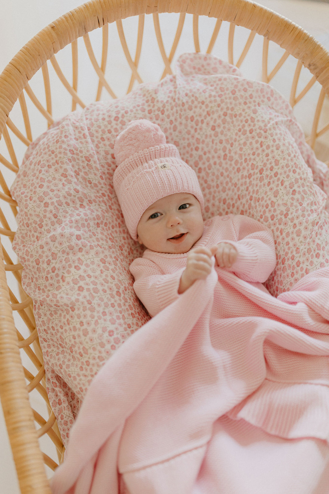 Scallop Knit Beanie | Soft Pink