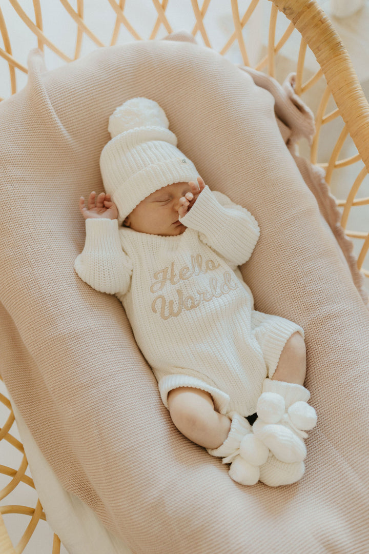 Baby Knit Booties | Milk Poms