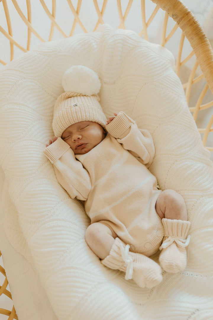 Baby Knit Booties | Sand