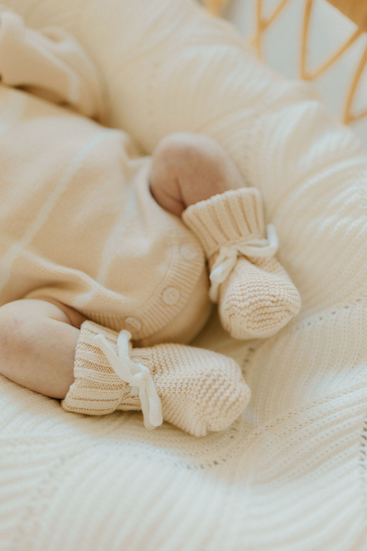 Baby Knit Booties | Sand