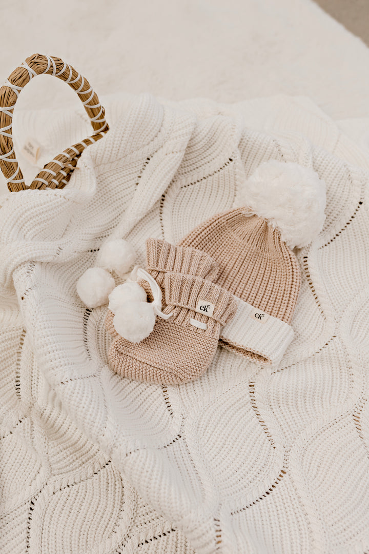 Baby Knit Booties | Biscotti Poms