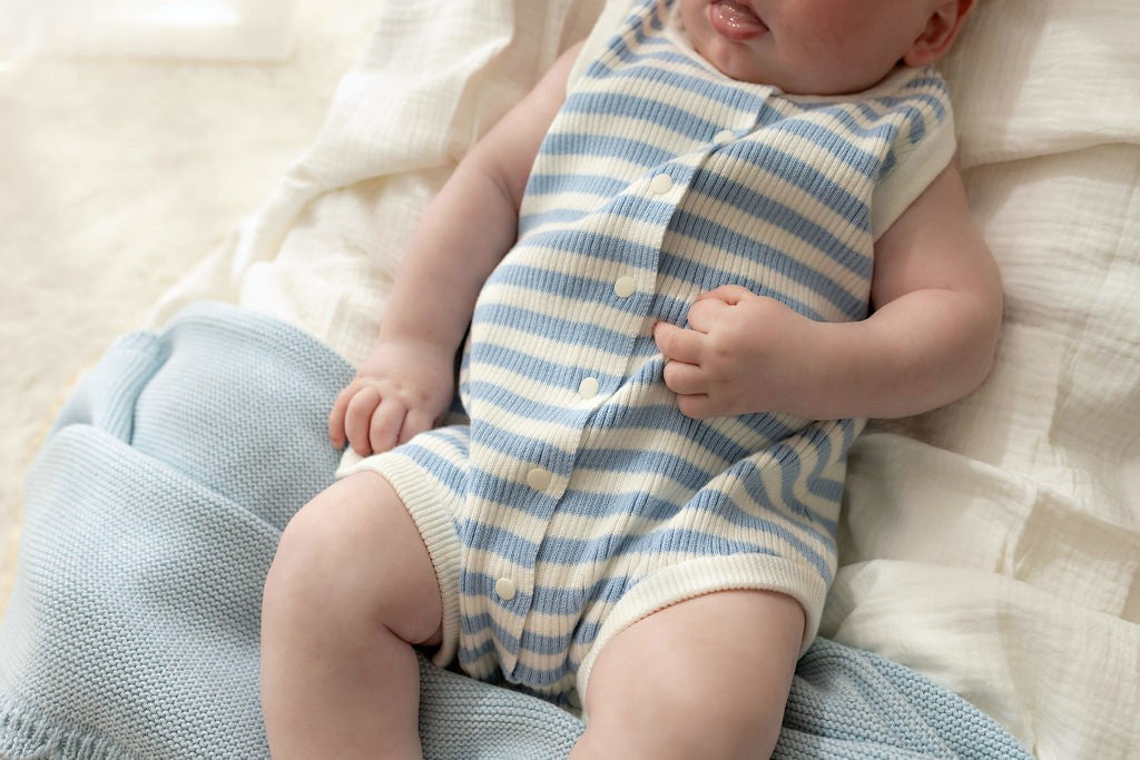 Heritage Knit Blanket | Traditional Blue