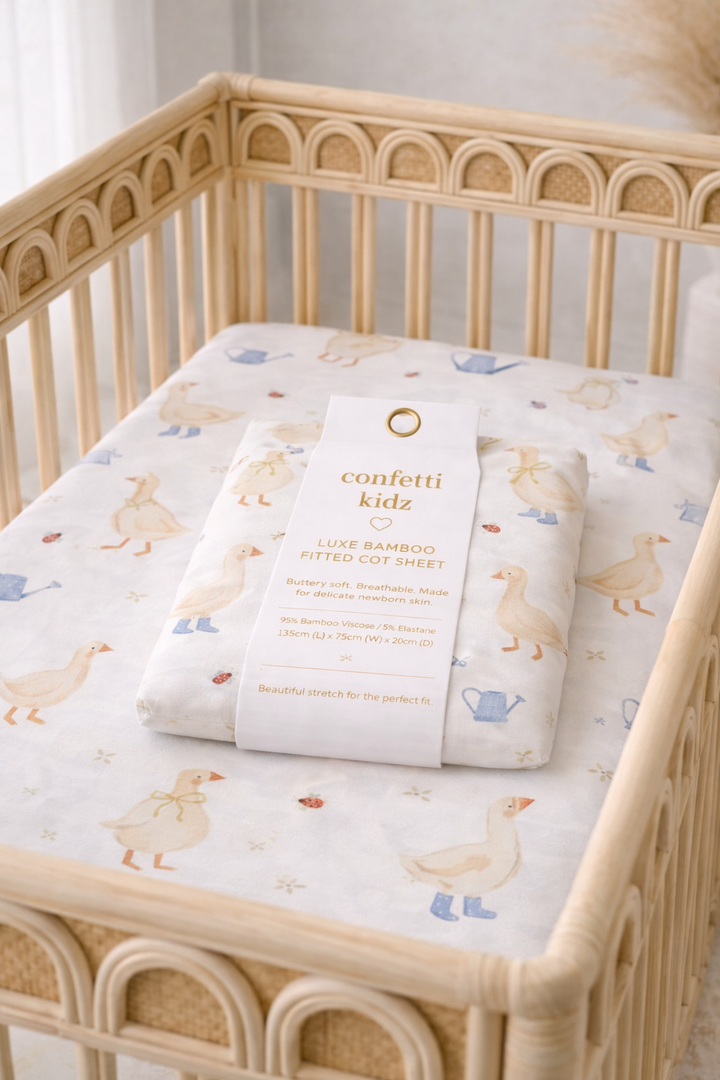 Country Goose | Fitted Bamboo Cot Sheet