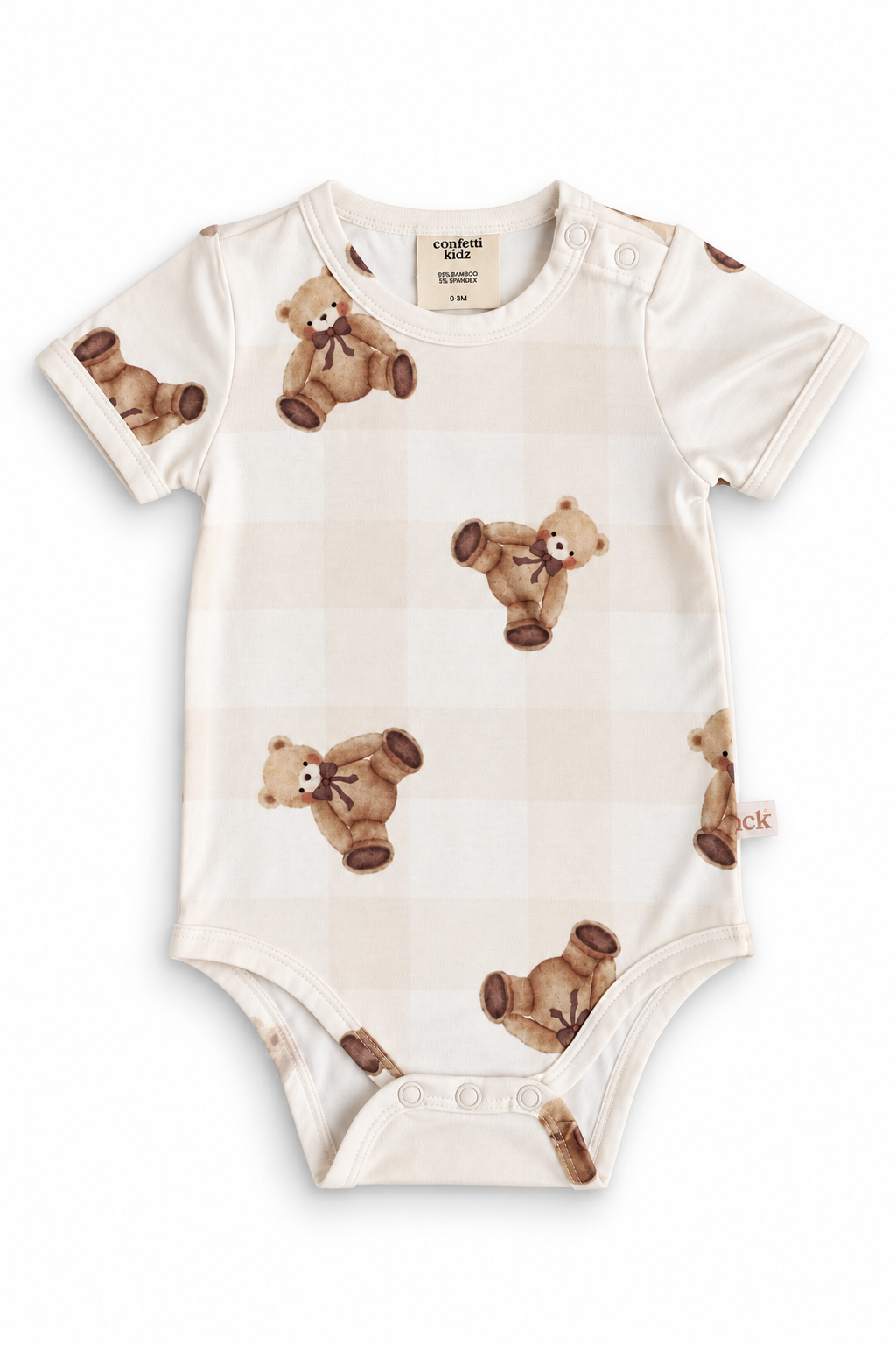 Gingham Teddy Bamboo Bodysuit