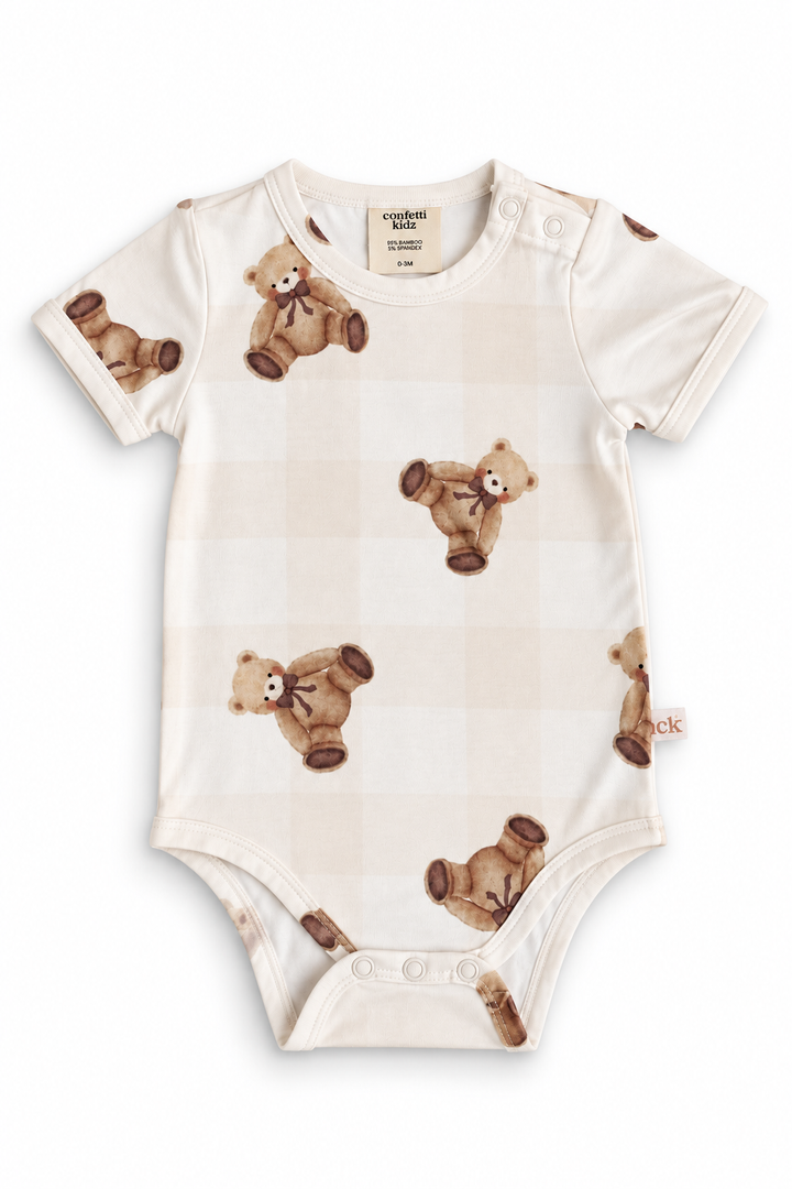Gingham Teddy Bamboo Bodysuit