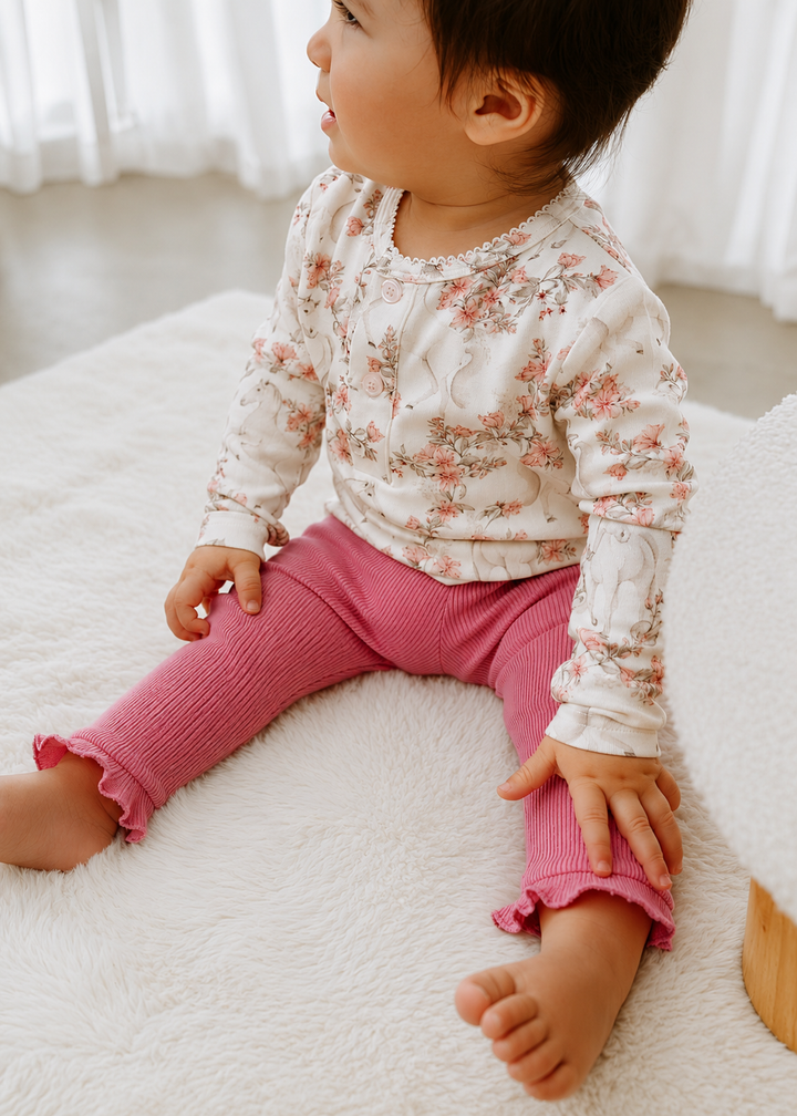 Rose Ribbed Leggings