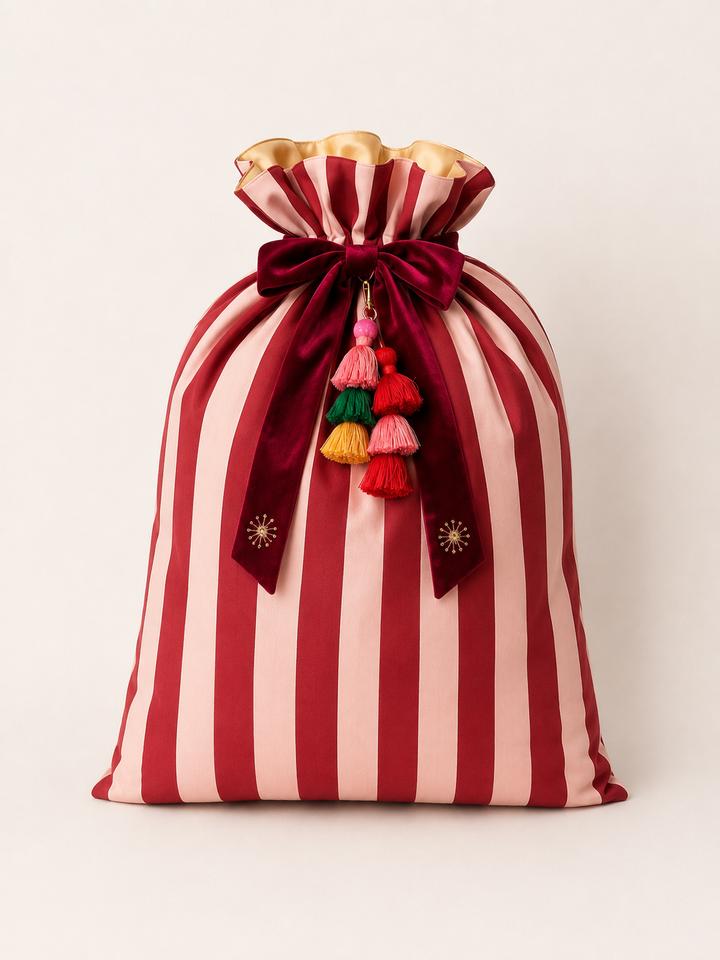 Heirloom Santa Sack | Mulberry Stripe