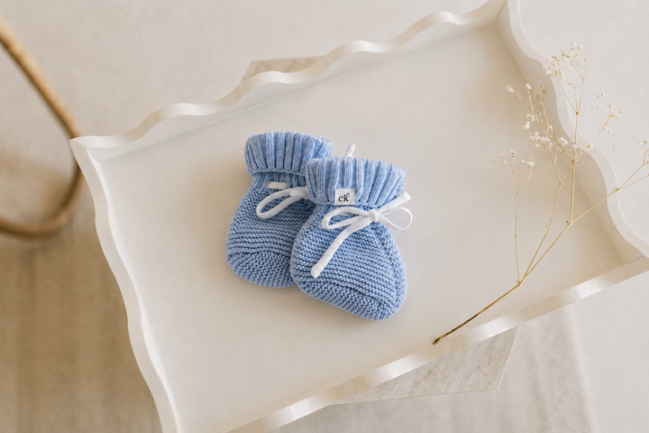 Baby Knit Booties | Ocean