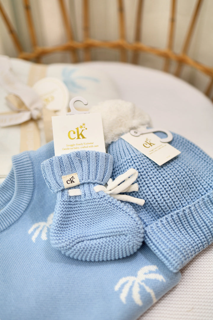 Baby Knit Booties | Ocean