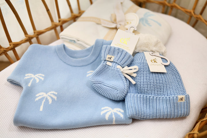 Baby Knit Booties | Ocean
