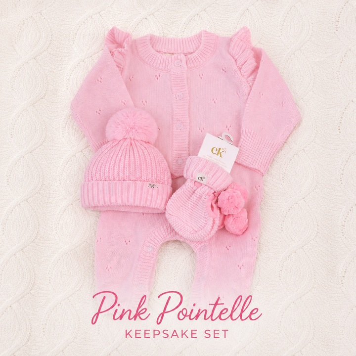 Pink Pointelle Keepsake Set