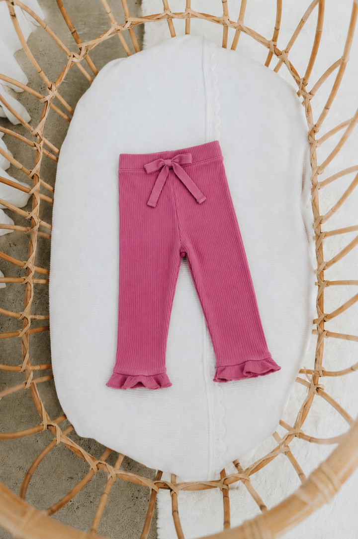 Rose Ribbed Leggings