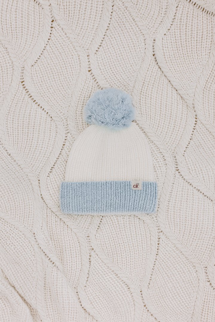 Baby Knit Beanie | Soft Blue