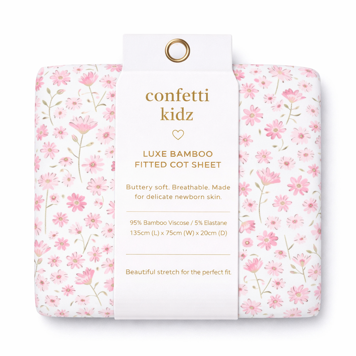 Seashell Bloom | Fitted Bamboo Cot Sheet