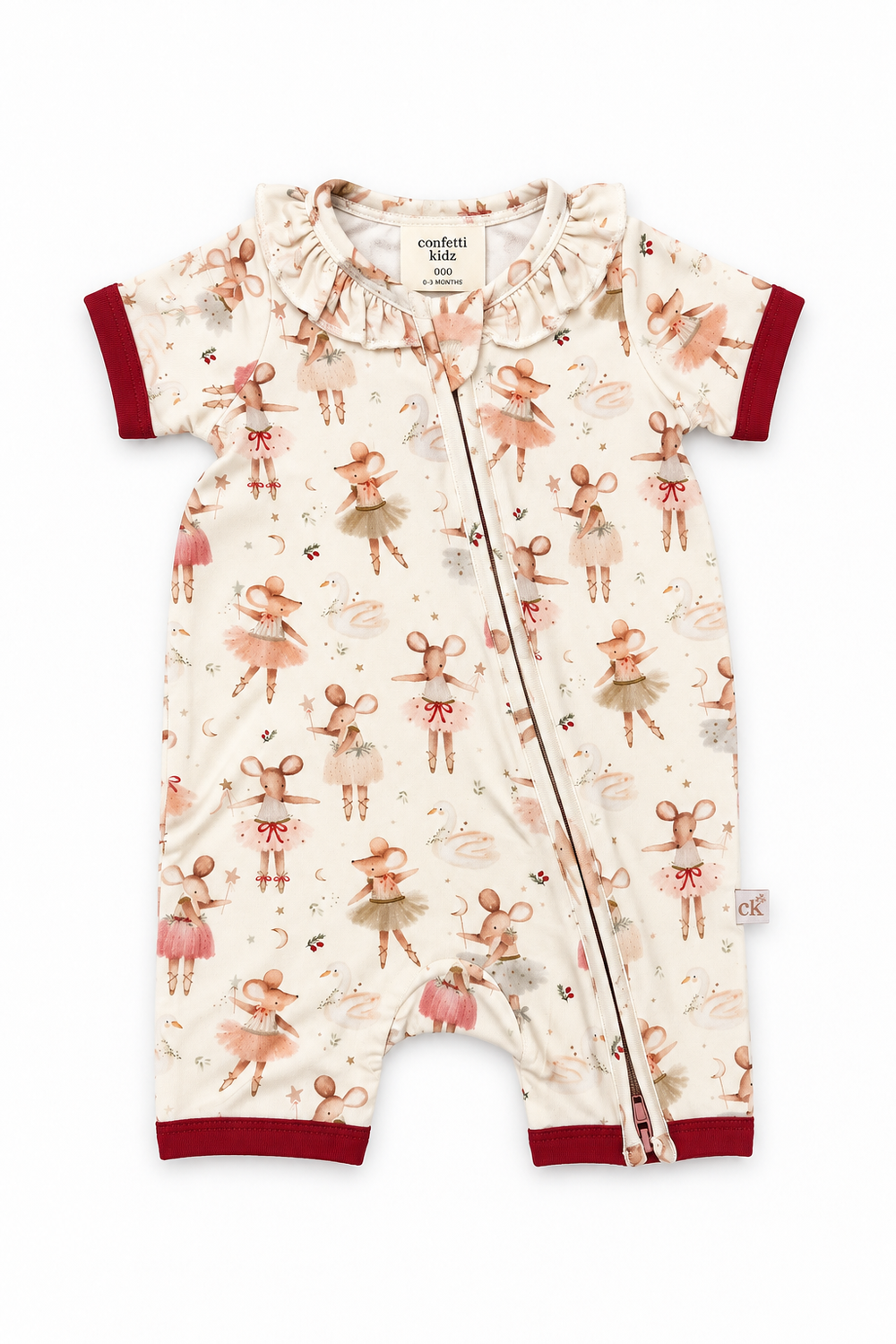 Swan Lake Mouse Bamboo Zip Romper