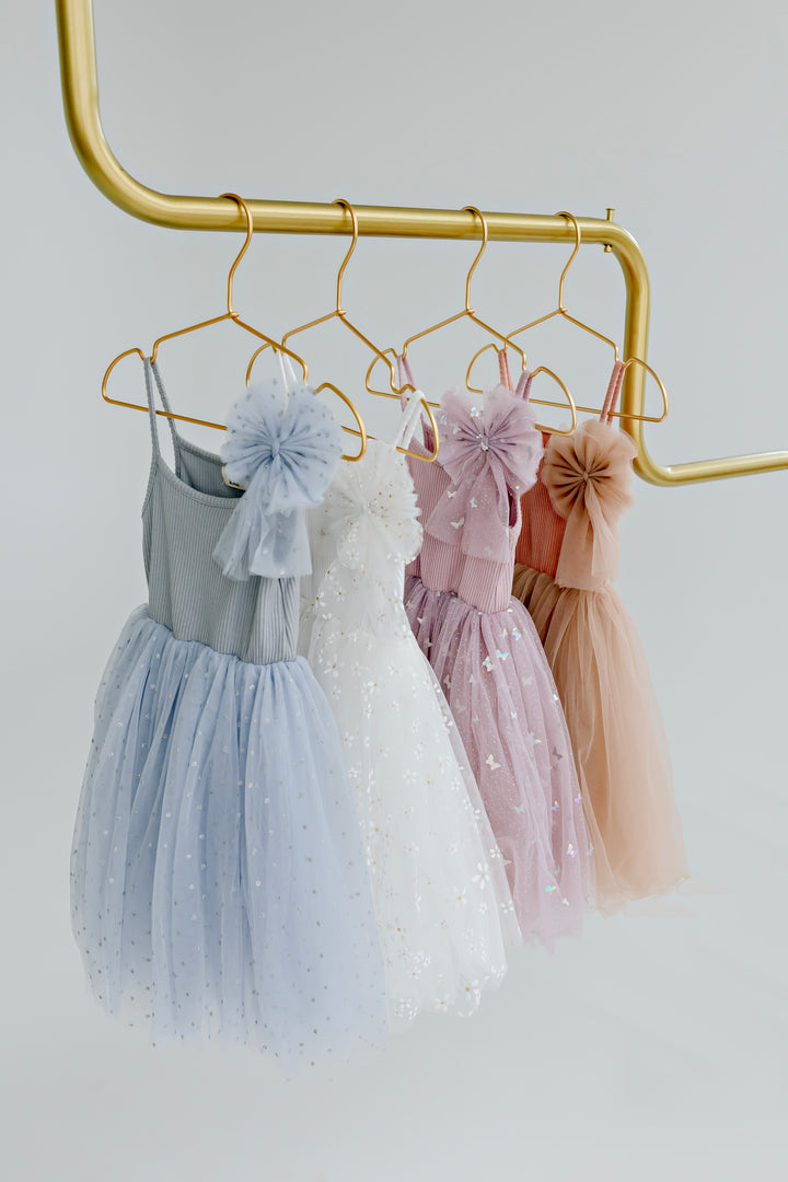 Large Tulle Sailor Bow - Mauve Butterflies