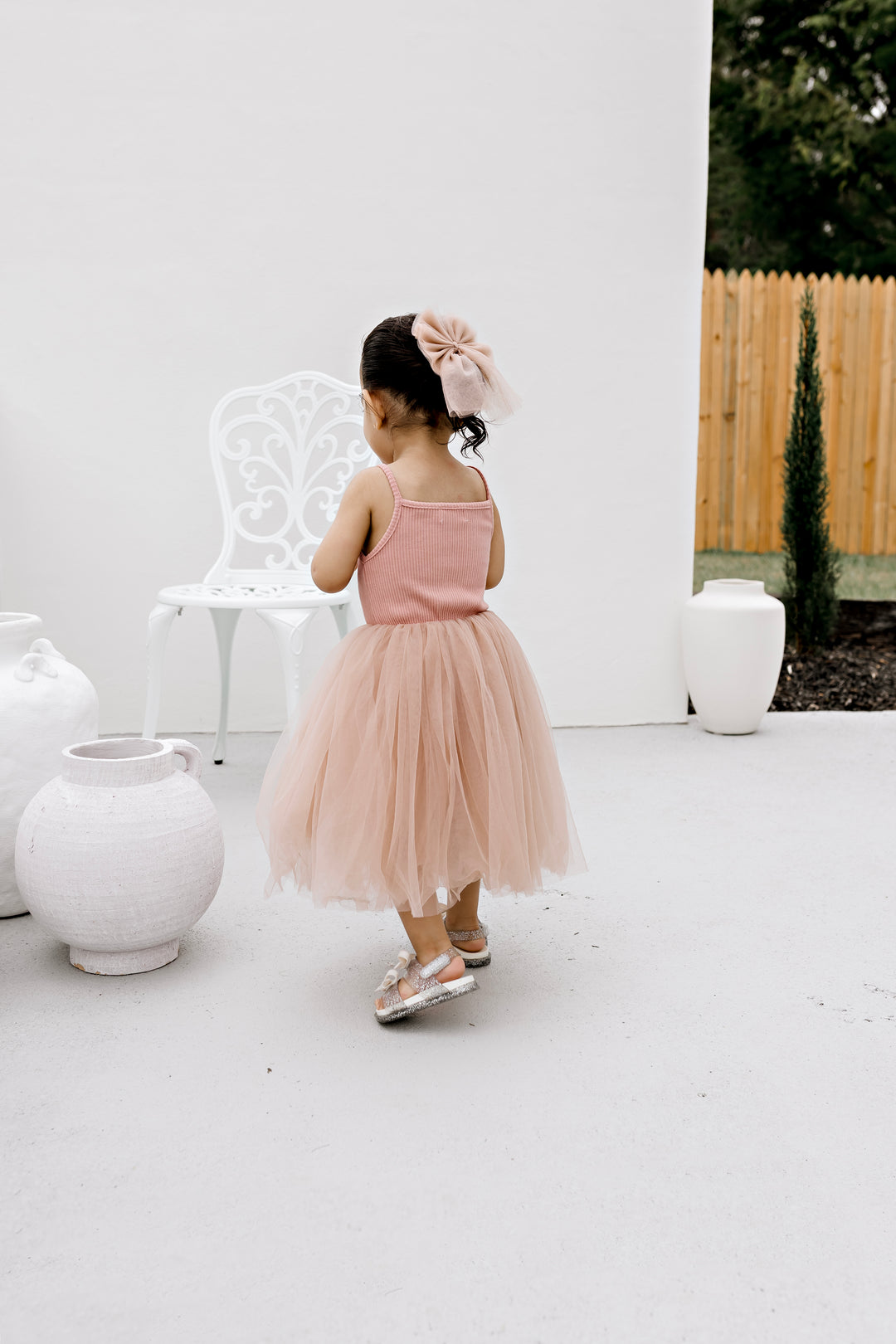 Large Tulle Sailor Bow - Dusty Pink