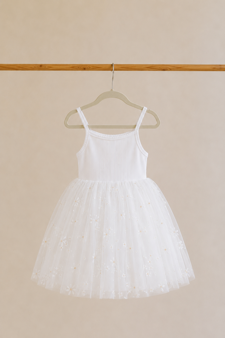 Ribbed Tulle Dress - Golden Daisies