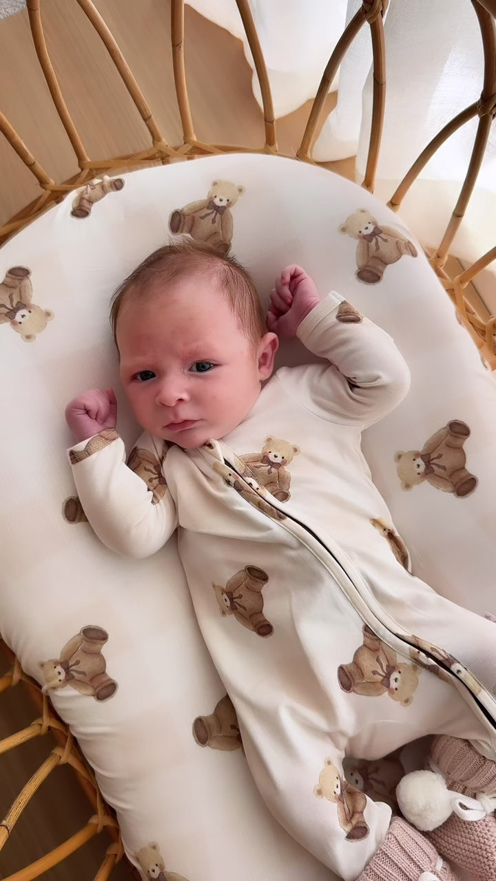 Gingham Teddy Zipsuit